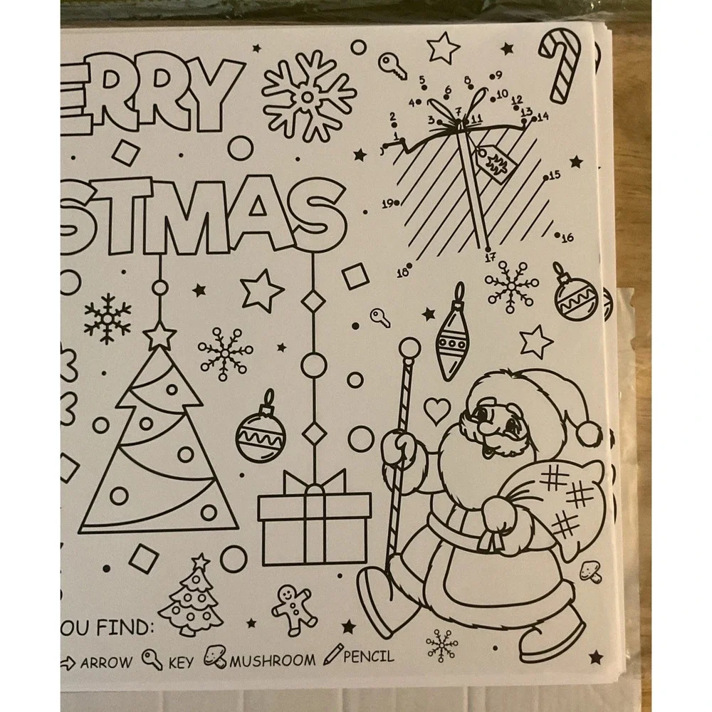 Lot Of 50 Christmas Activity Place Mats,‎ Disposable, Gift Boutique